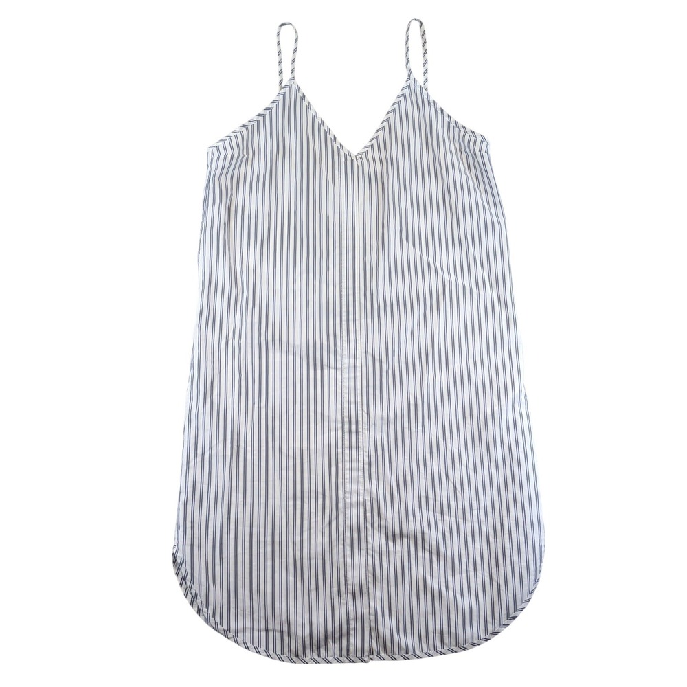 Sandro Paris Striped Slip Dress Blue White Cotton V-Neck Mini Size 38 R20002E-10